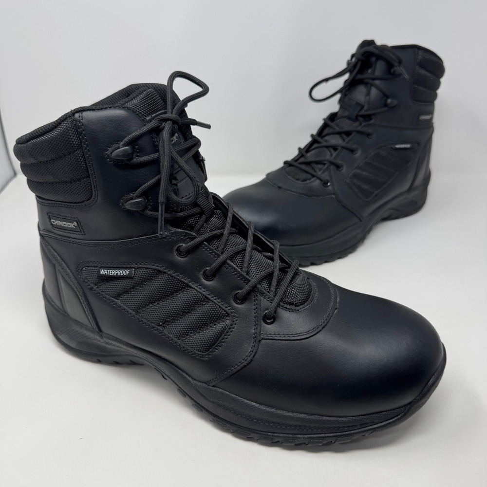 Chinook Cover 6" Mid WP Steel Toe Work Station Boots Black Leather Men's Size 14